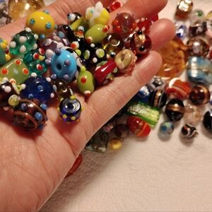 100+Pieces Lampwork/ Dichroic Glass Beads